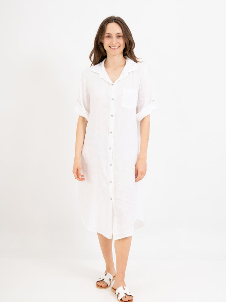 Leinenkleid Weiß