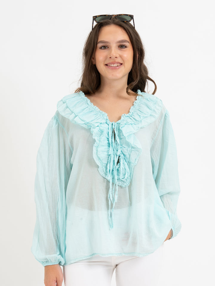 Bluse Volant in 2 Farben