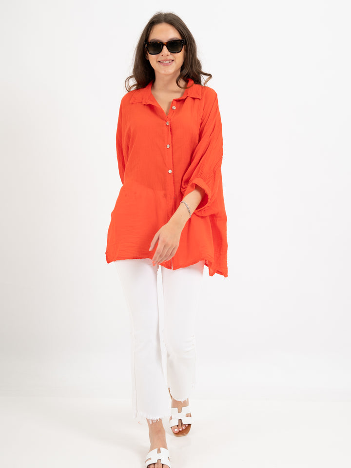 Oversized Halbarm Bluse in 7 Farben