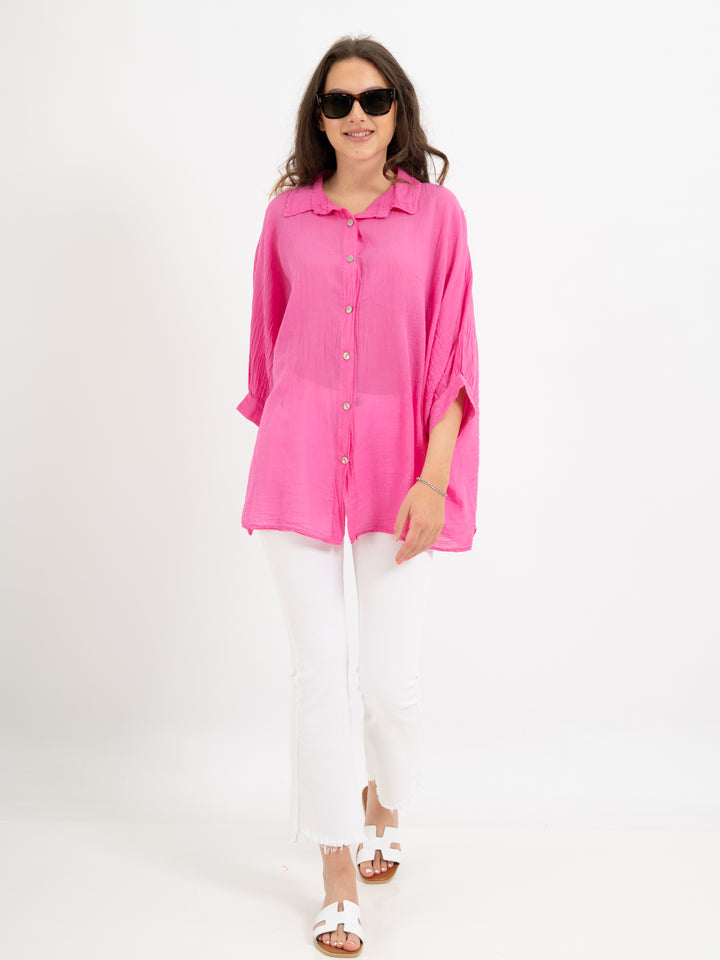 Oversized Halbarm Bluse in 7 Farben