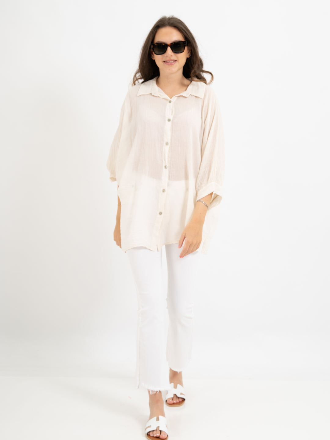 Oversized Halbarm Bluse in 7 Farben