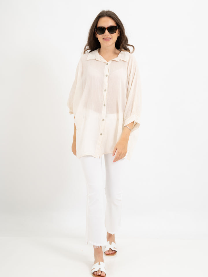 Oversized Halbarm Bluse in 7 Farben