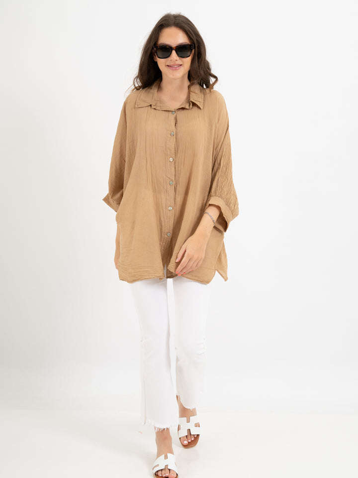 Oversized Halbarm Bluse in 7 Farben