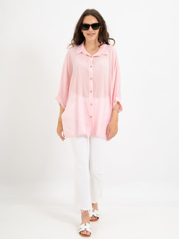 Oversized Halbarm Bluse in 7 Farben
