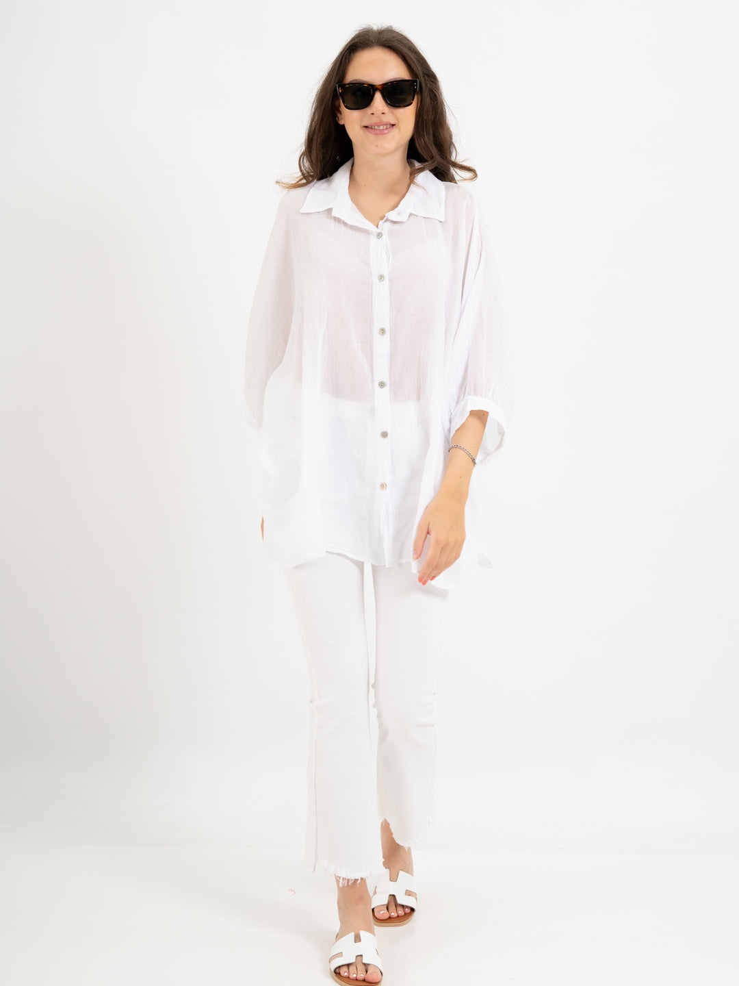 Oversized Halbarm Bluse in 7 Farben