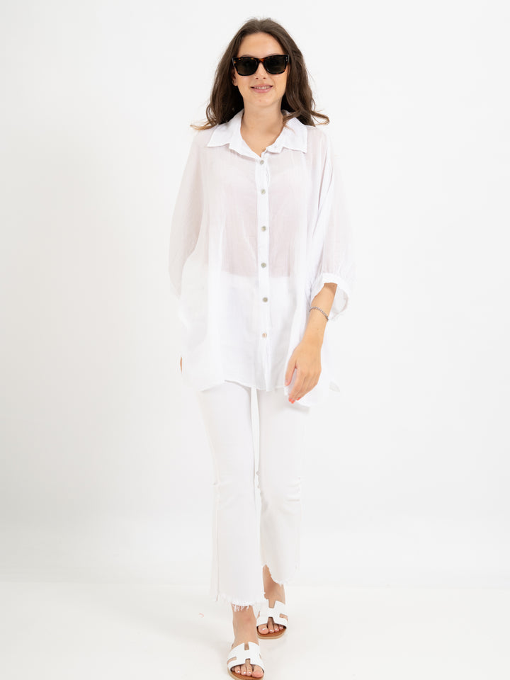 Oversized Halbarm Bluse in 7 Farben