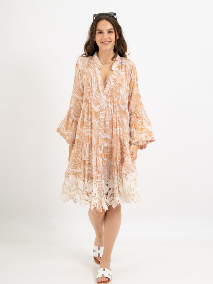Tunikakleid Spitze Beige