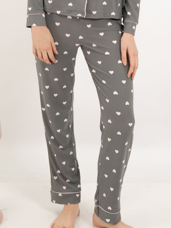 Pyjama Hearts Grau