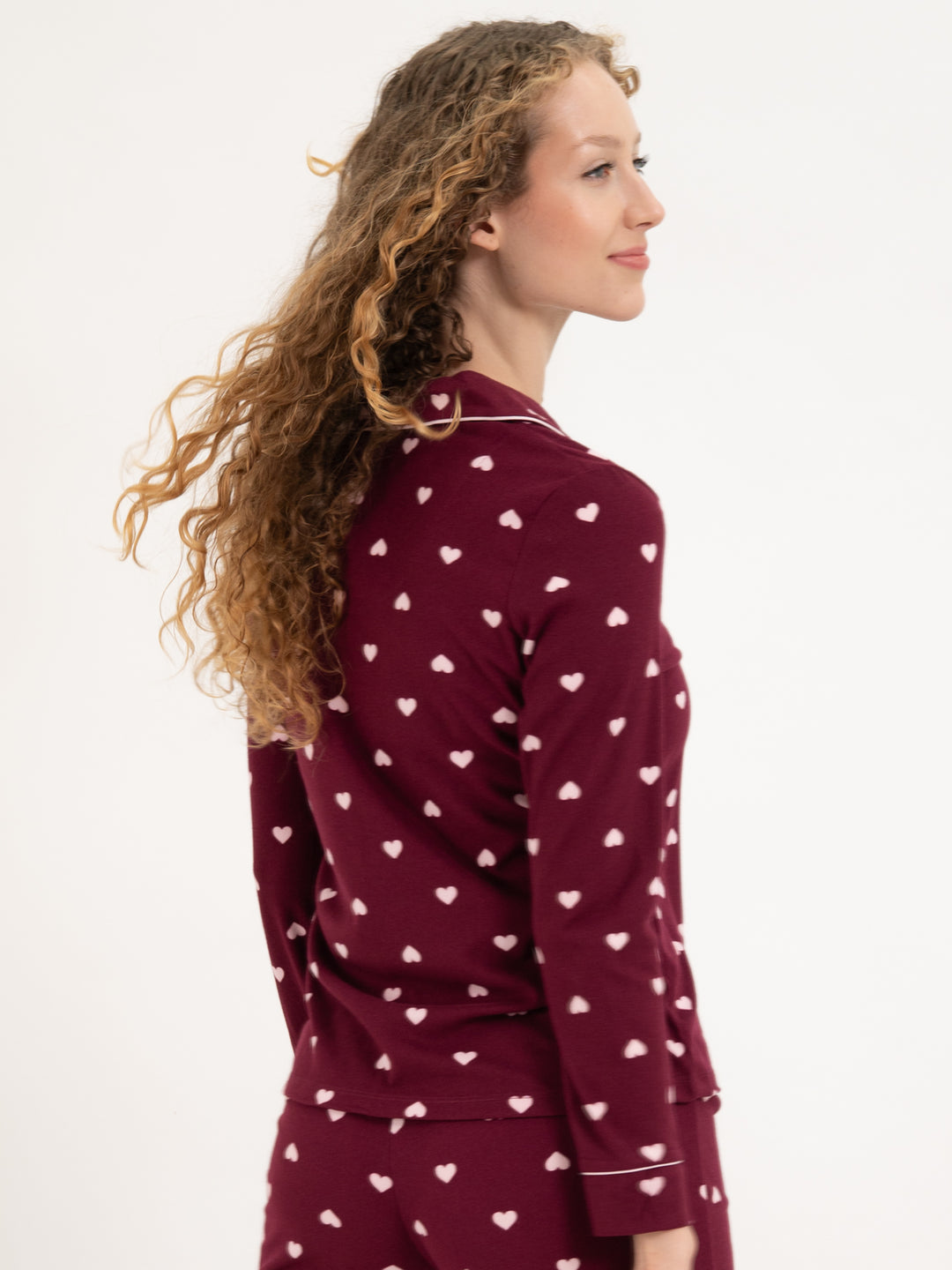 Pyjama Hearts Bordeaux