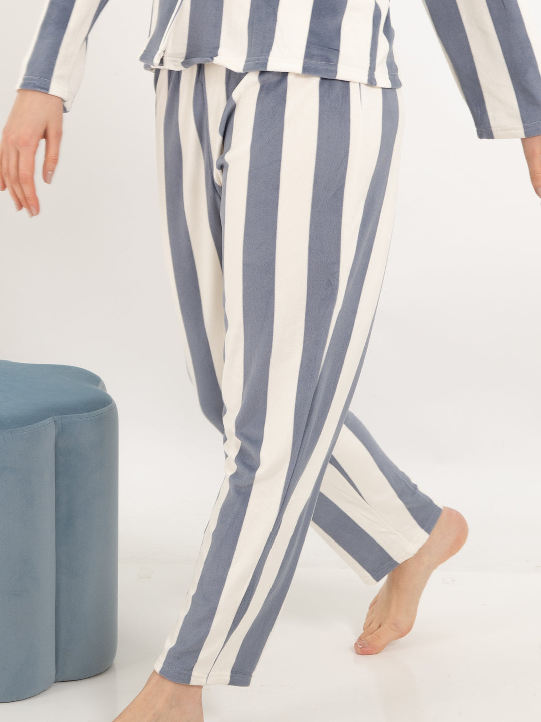 Pyjama Velvet Stripes Blau