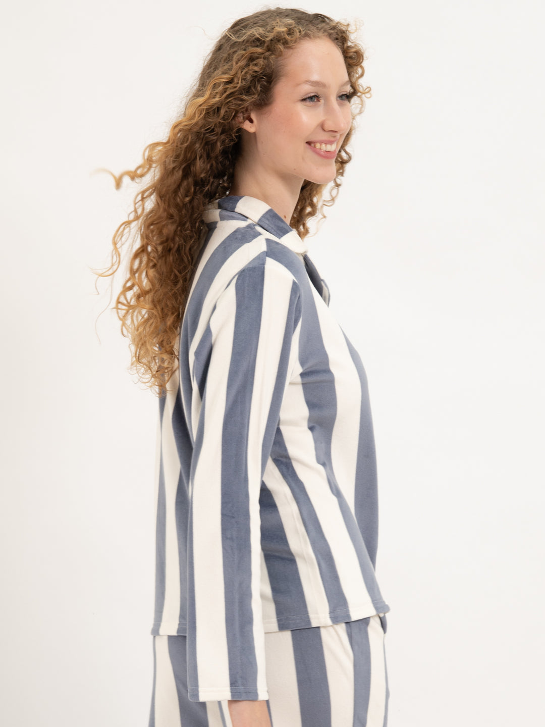 Pyjama Velvet Stripes Blau