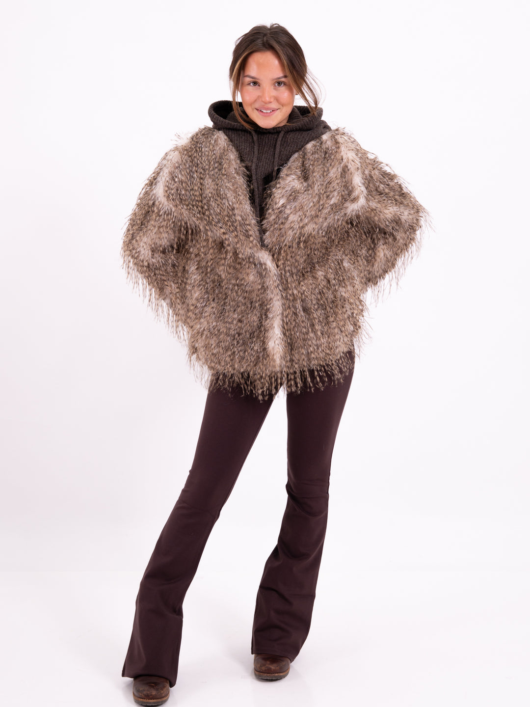 Kunstefelljacke Braun