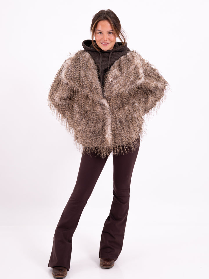 Kunstefelljacke Braun