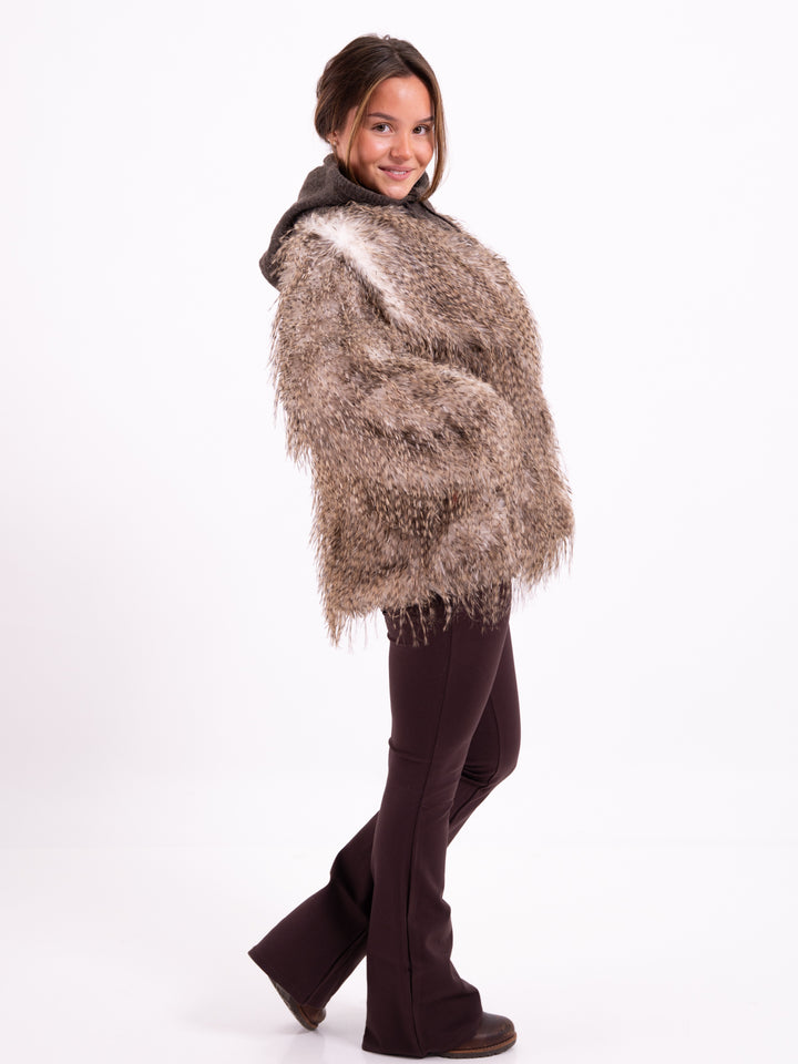 Kunstefelljacke Braun