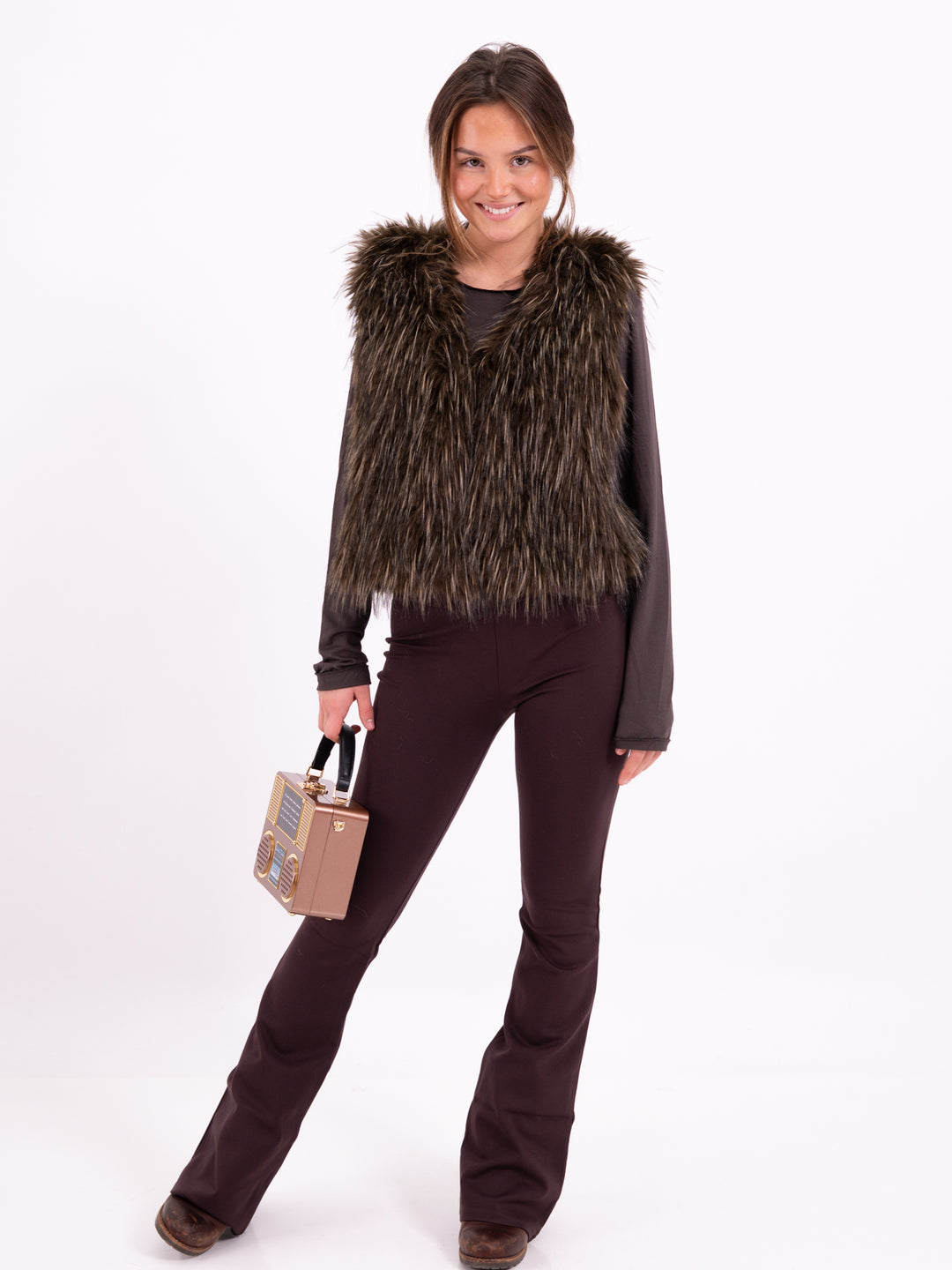 Baumwoll-Leggings Schlag Braun