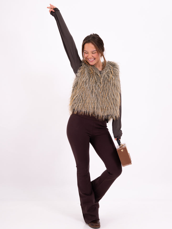 Kunstfellweste Beige