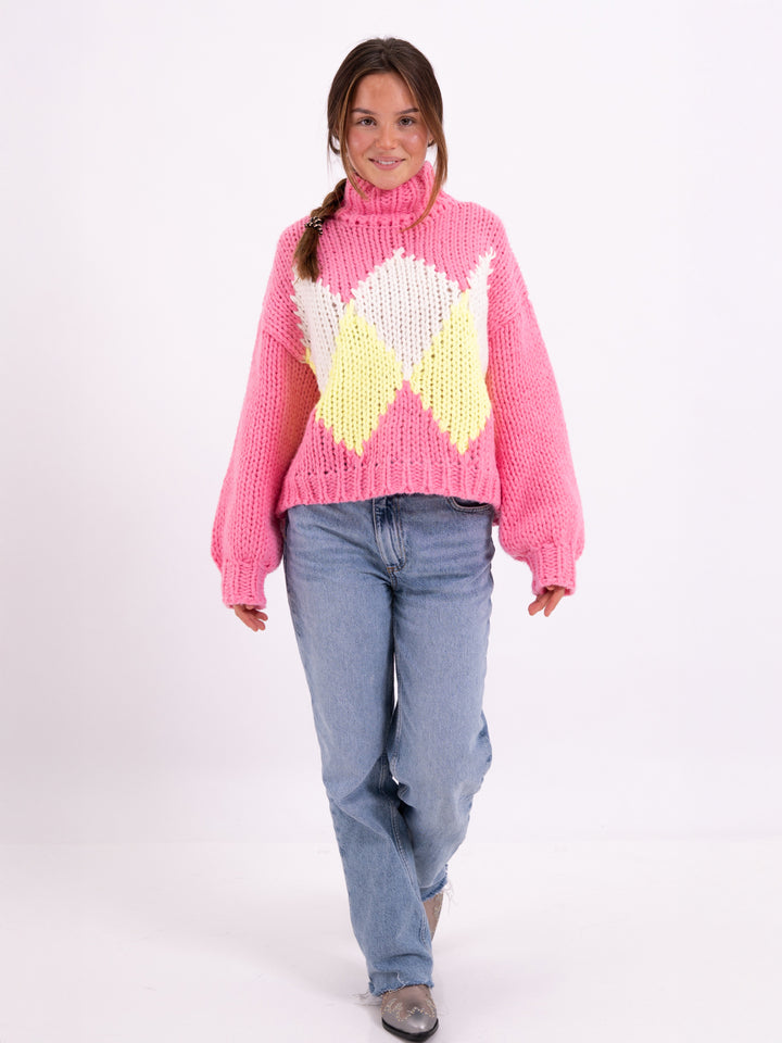 Grobstrickpullover Raute