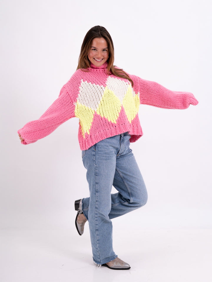 Grobstrickpullover Raute