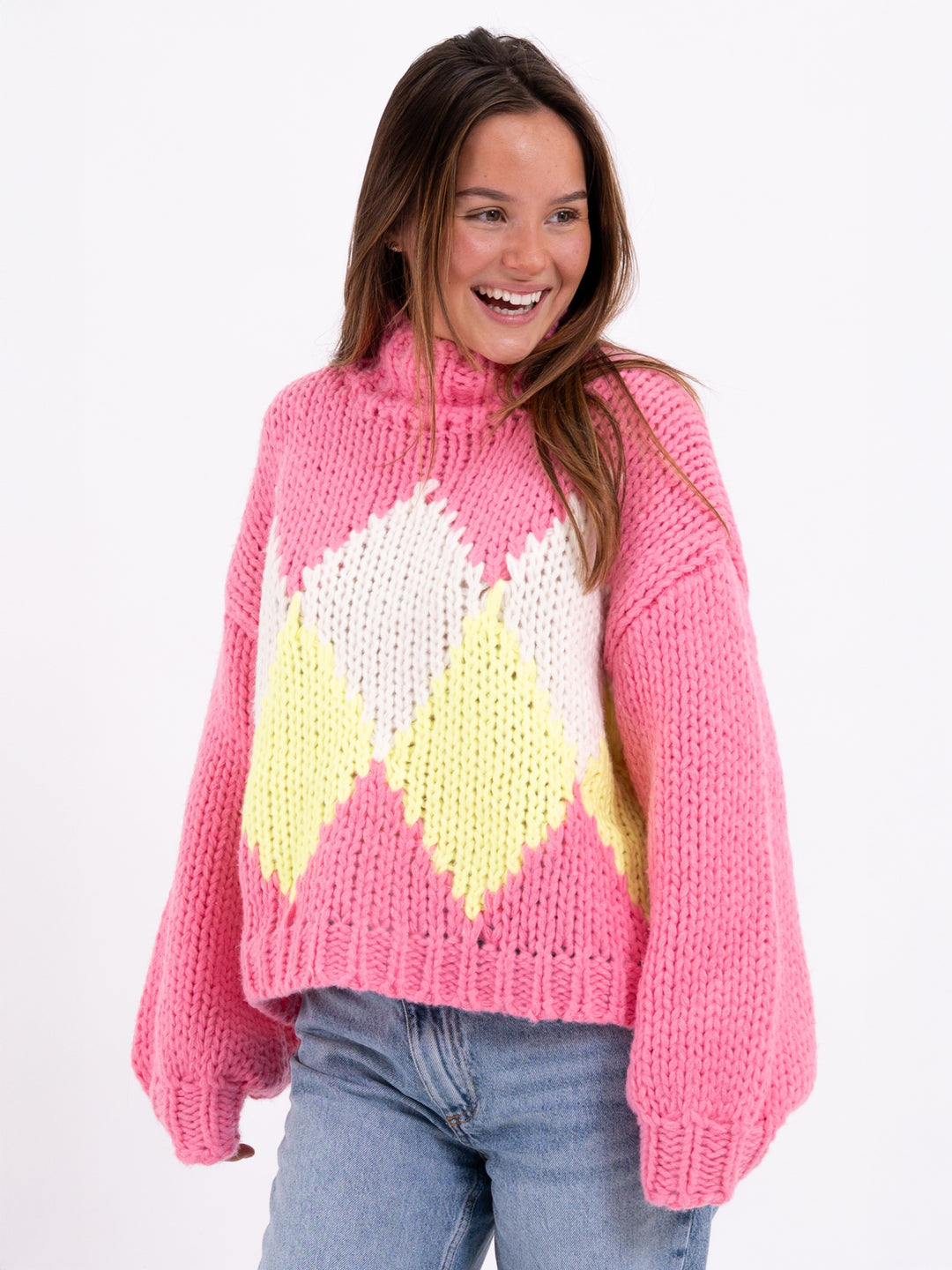 Grobstrickpullover Raute