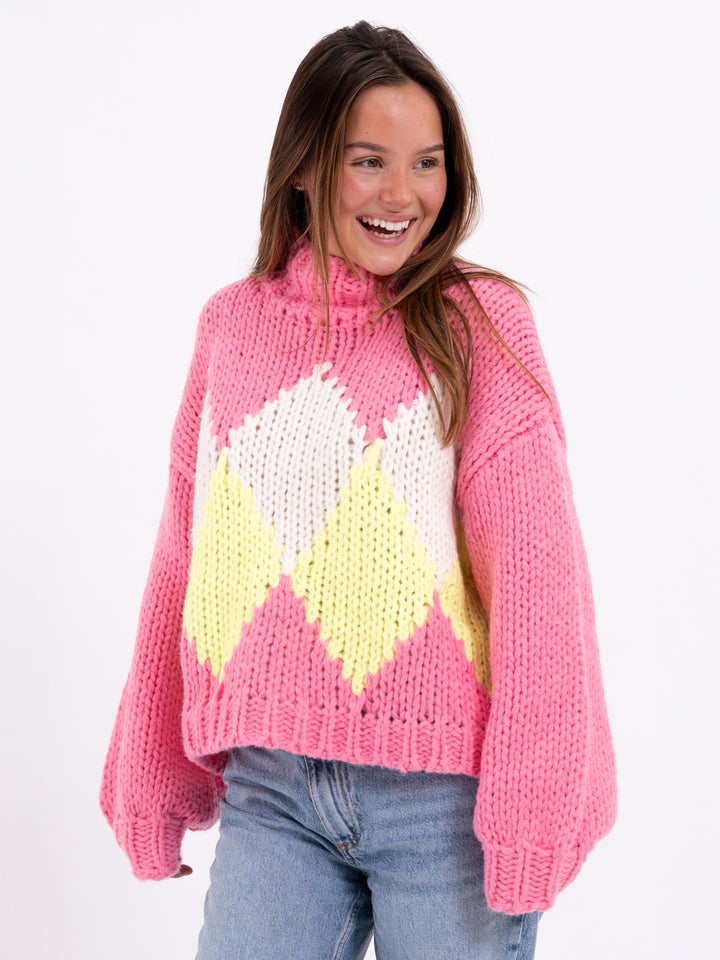 Grobstrickpullover Raute