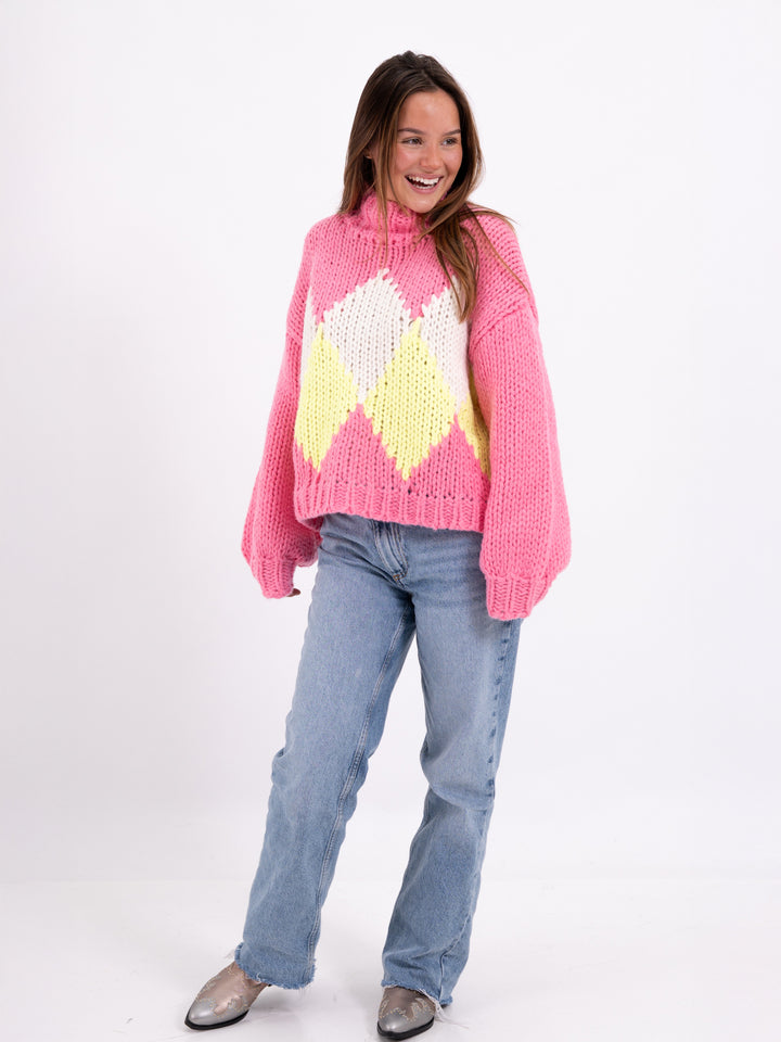 Grobstrickpullover Raute