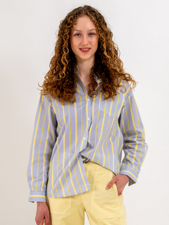 Bluse Blue Yellow Stripes