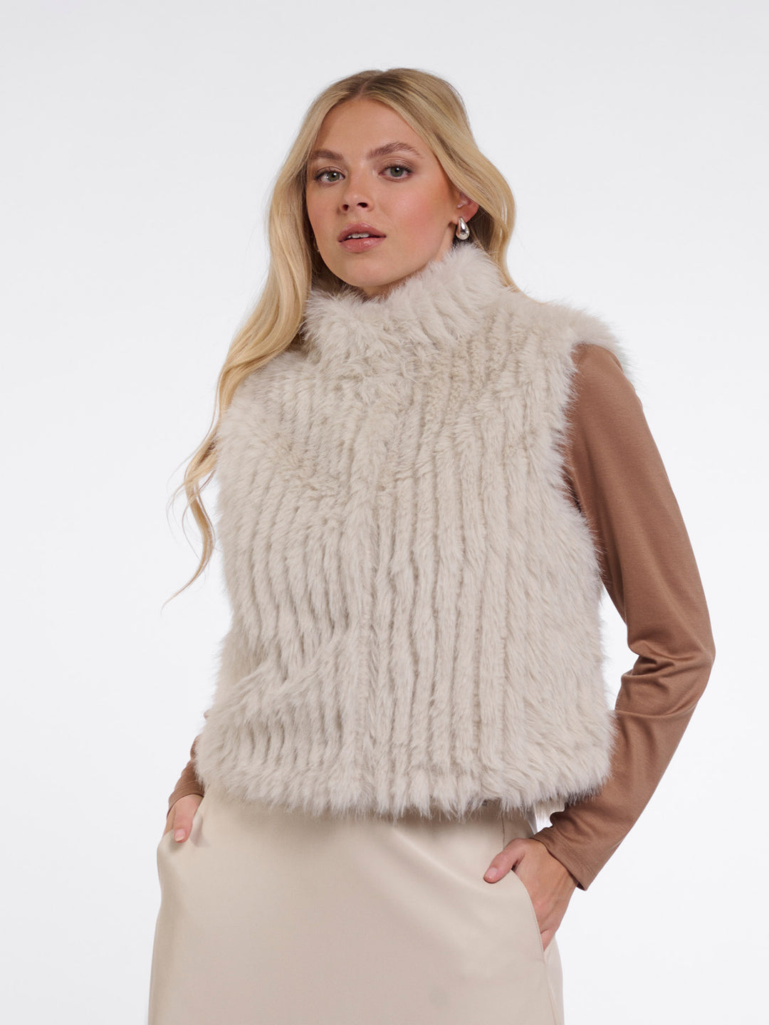 Fake Fur Weste Dava Birch
