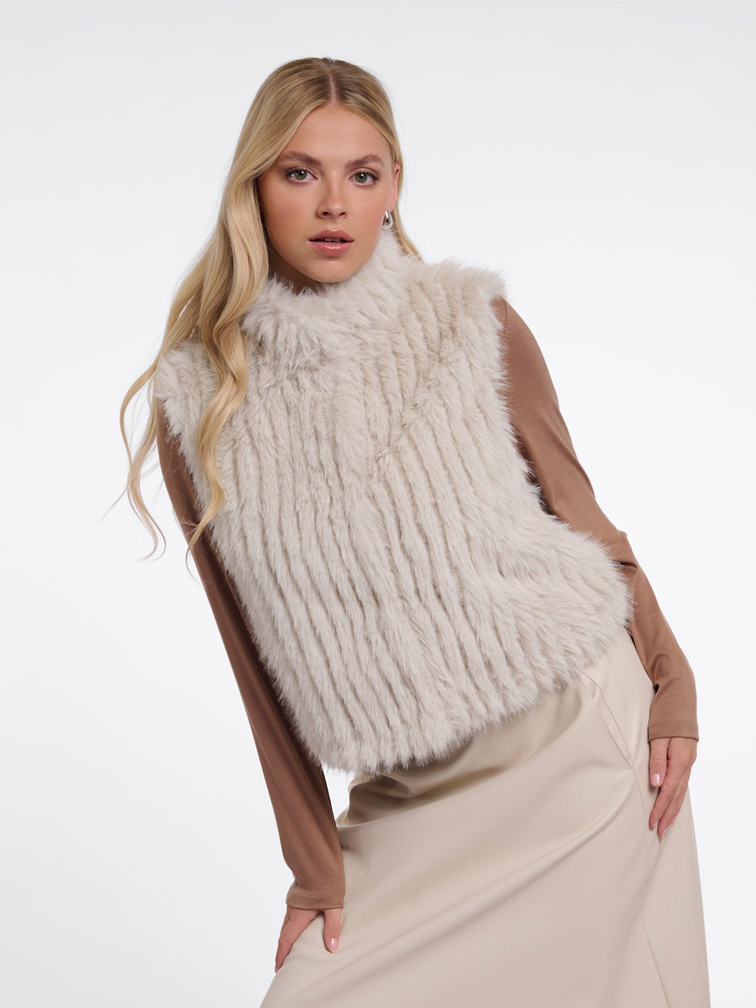 Fake Fur Weste Dava Birch