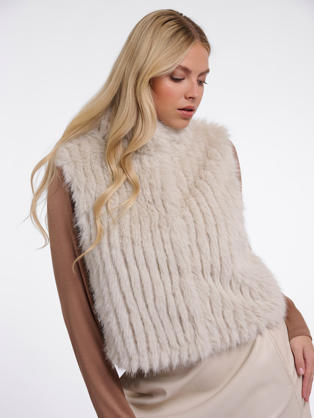 Fake Fur Weste Dava Birch