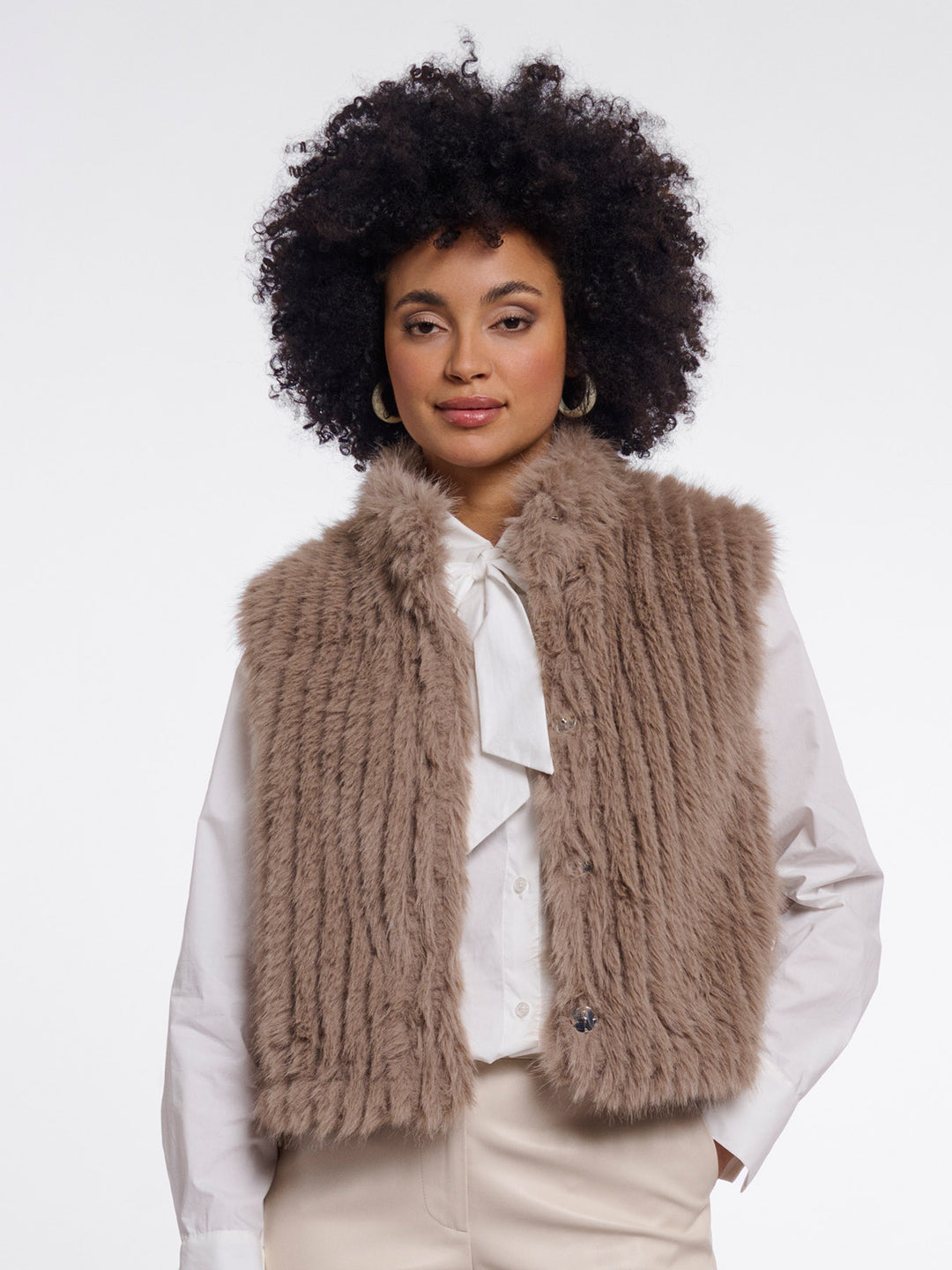 Fake Fur Weste Dava Mocha Latte