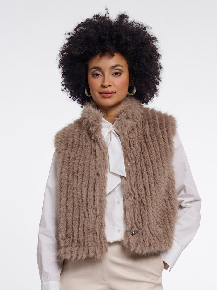 Fake Fur Weste Dava Mocha Latte