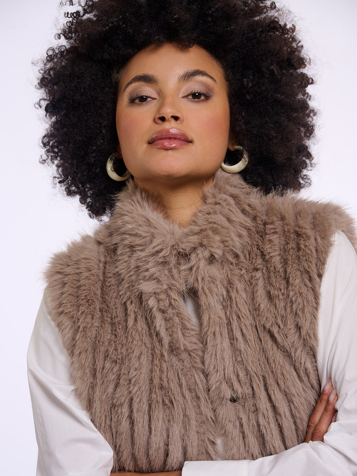 Fake Fur Weste Dava Mocha Latte