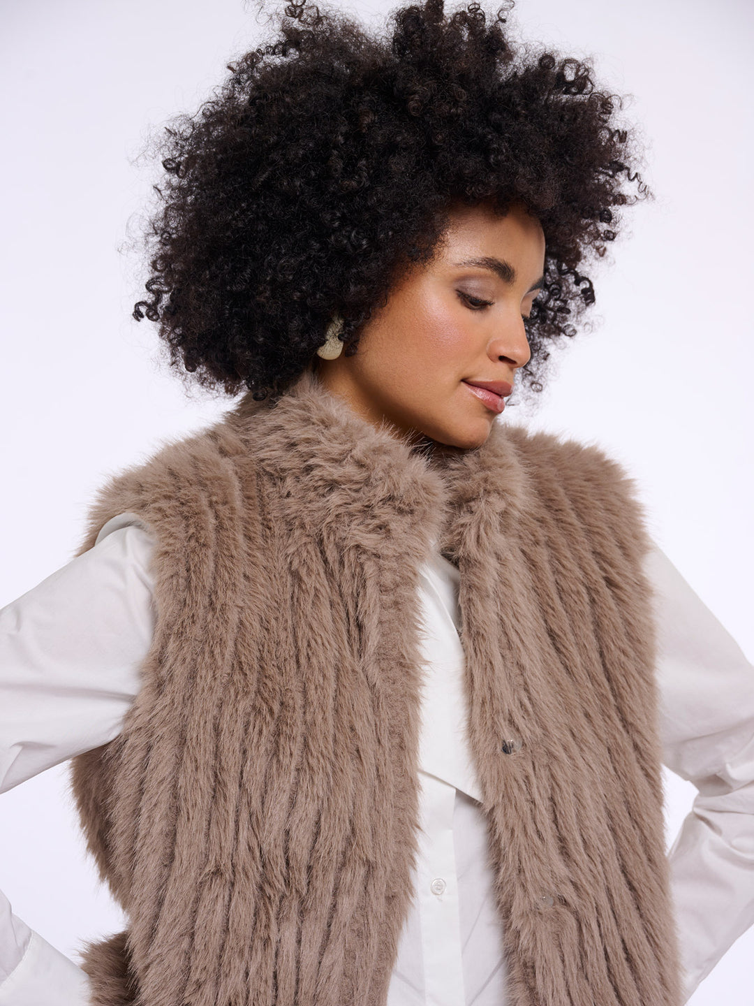 Fake Fur Weste Dava Mocha Latte