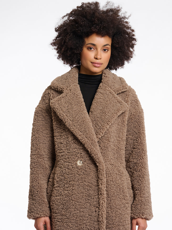 Fake Fur Mantel Elicia Toffee