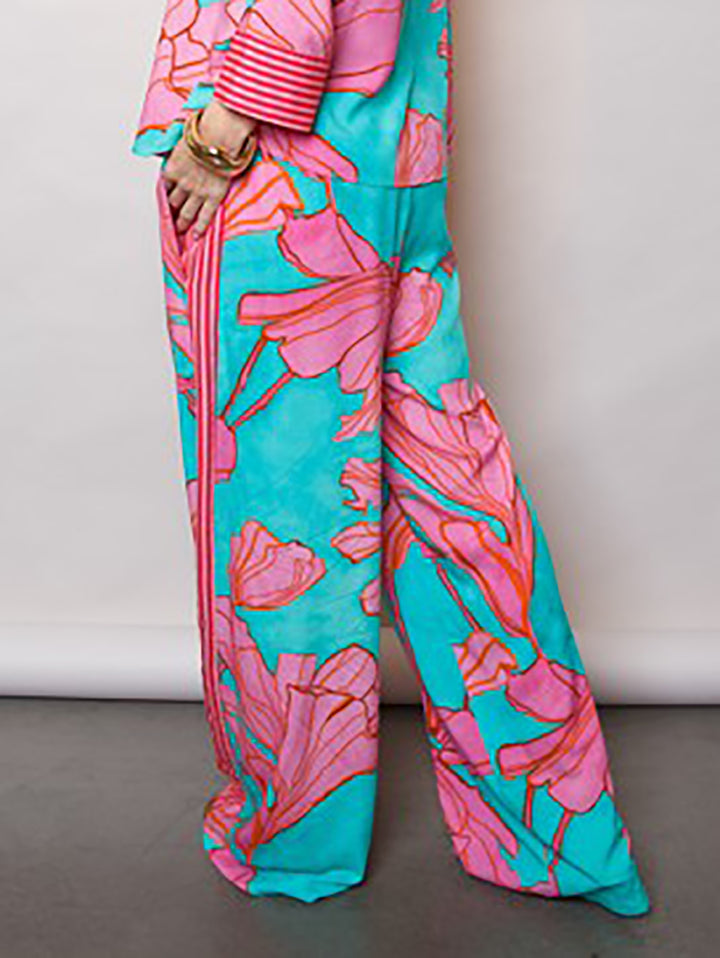 Schlupfhose Aqua Pink Flowers