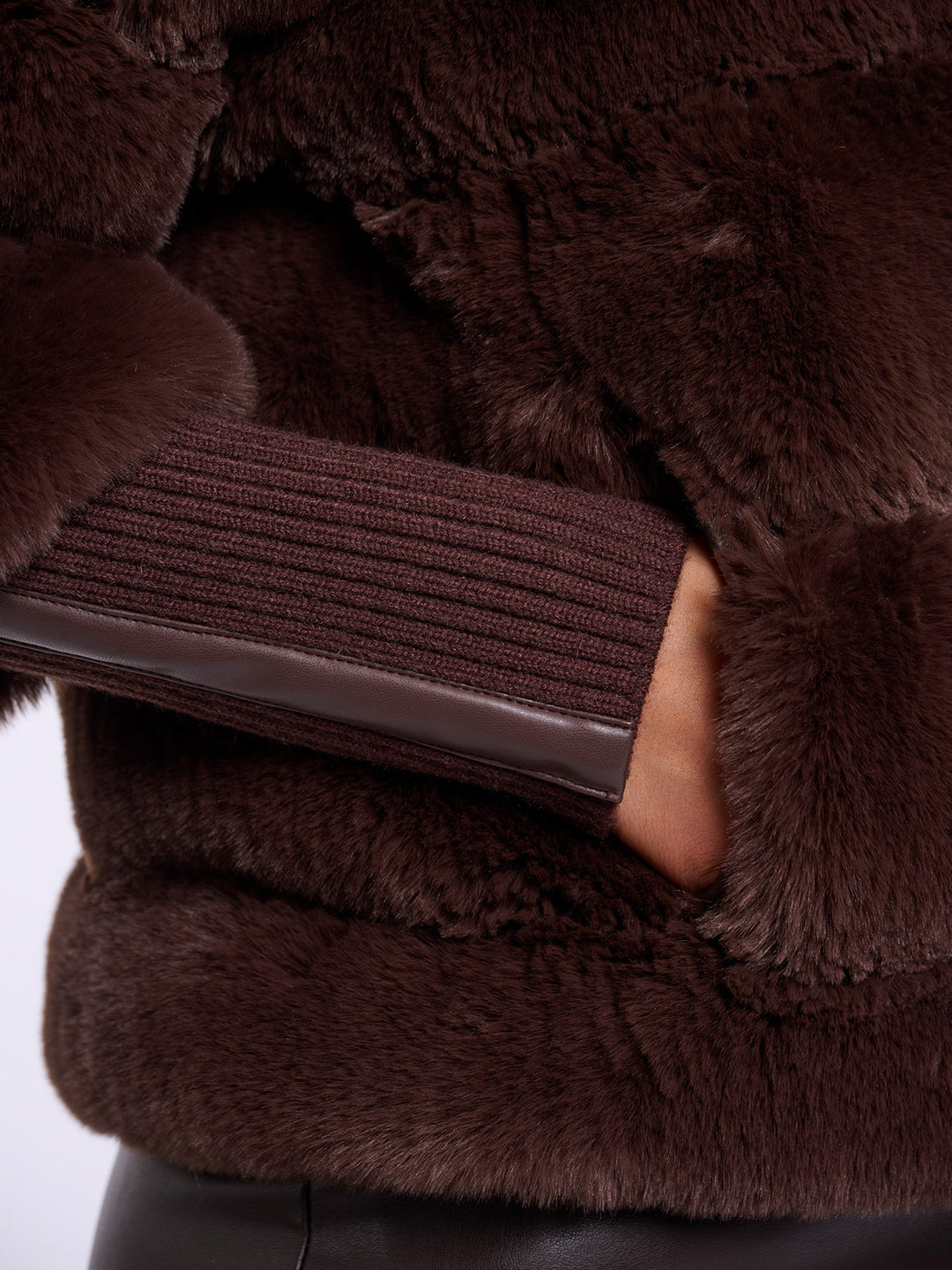 Fake Fur Jacke Feline Coffee Roast