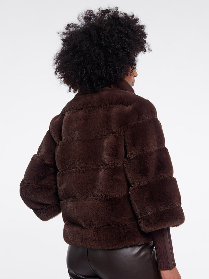 Fake Fur Jacke Feline Coffee Roast