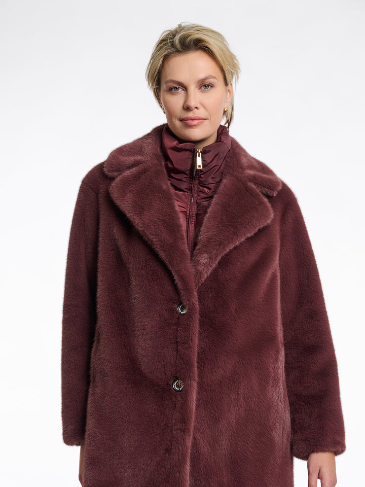Fake Fur Mantel Geesje Chocolate Bean