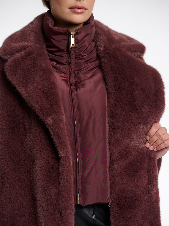 Fake Fur Mantel Geesje Chocolate Bean