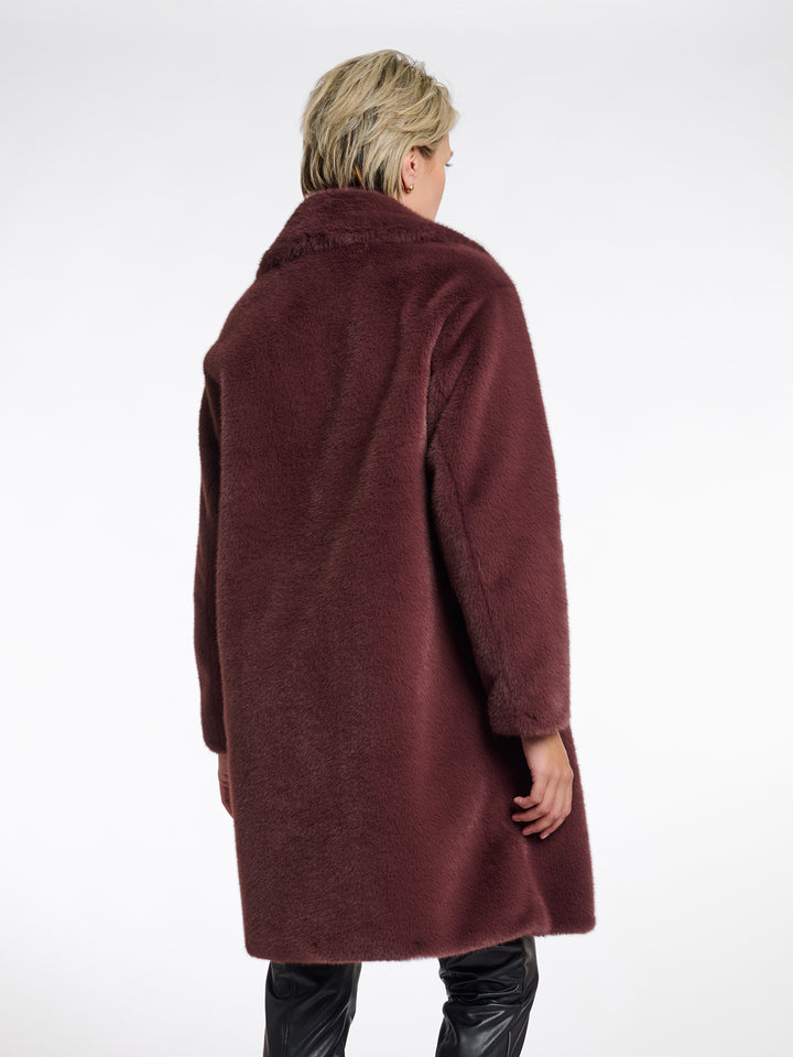 Fake Fur Mantel Geesje Chocolate Bean
