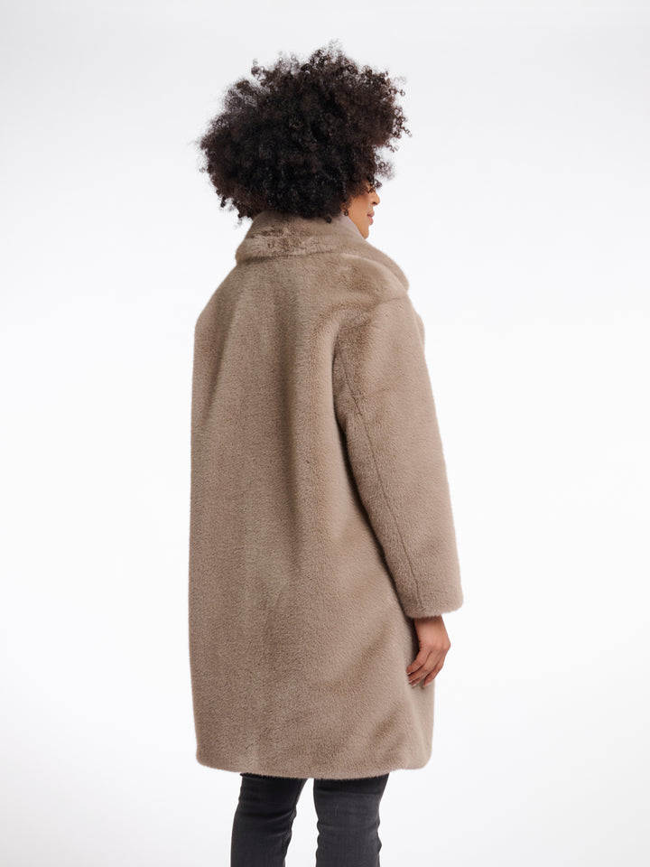 Fake Fur Mantel Geesje Chocolate Toffee