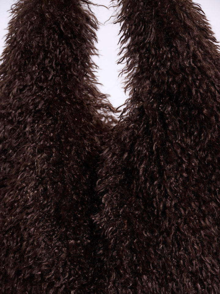 Fake Fur Shoulderbag Coffe Roast
