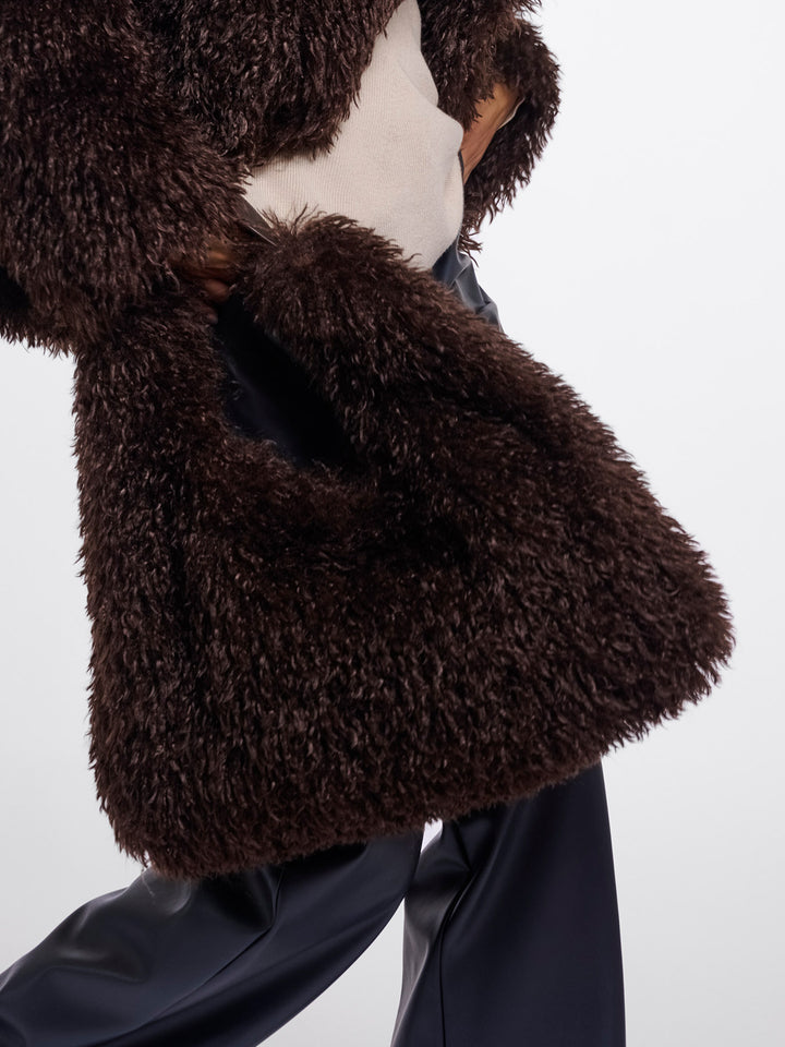 Fake Fur Shoulderbag Coffe Roast