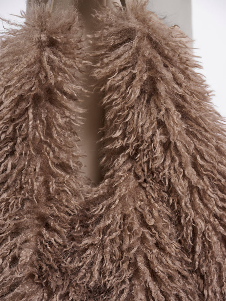 Fake Fur Shoulderbag Mocha Latte