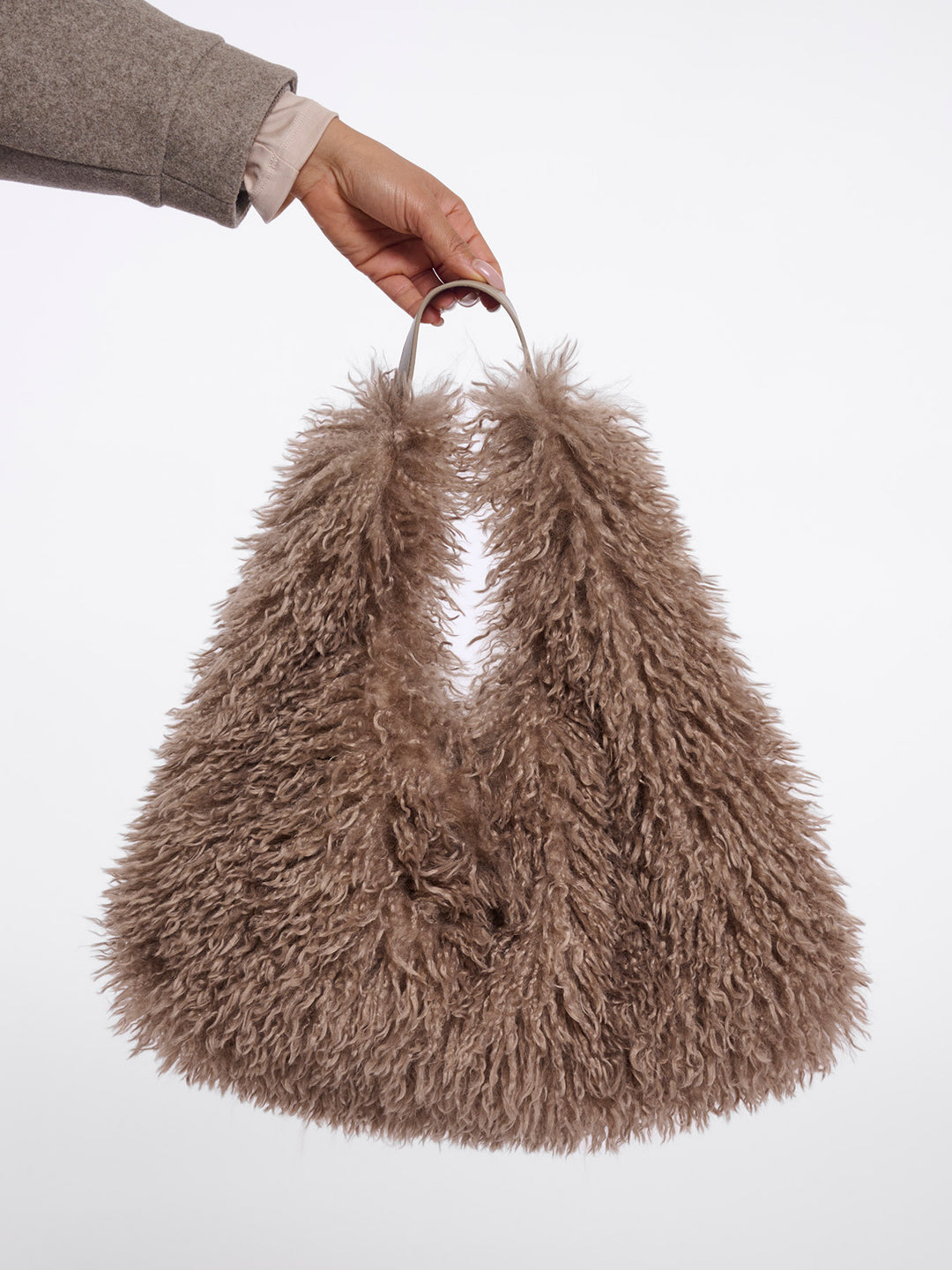 Fake Fur Shoulderbag Mocha Latte