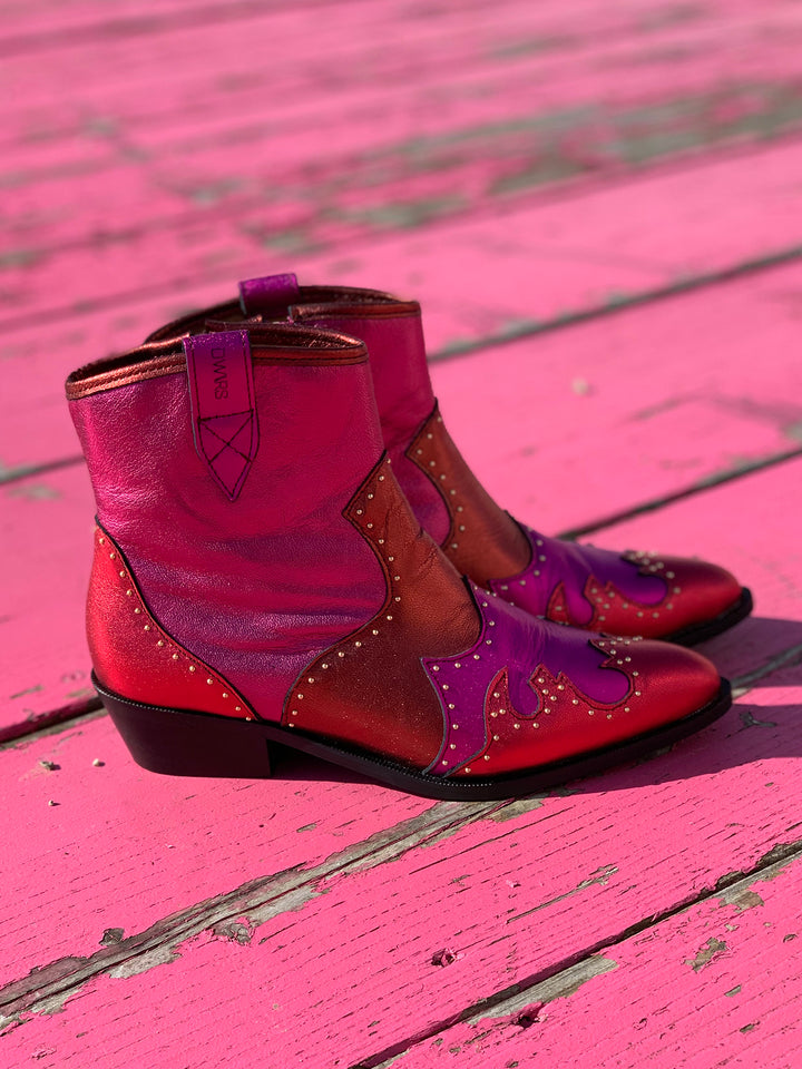 Westernstiefel Lyon Studs Rasberry