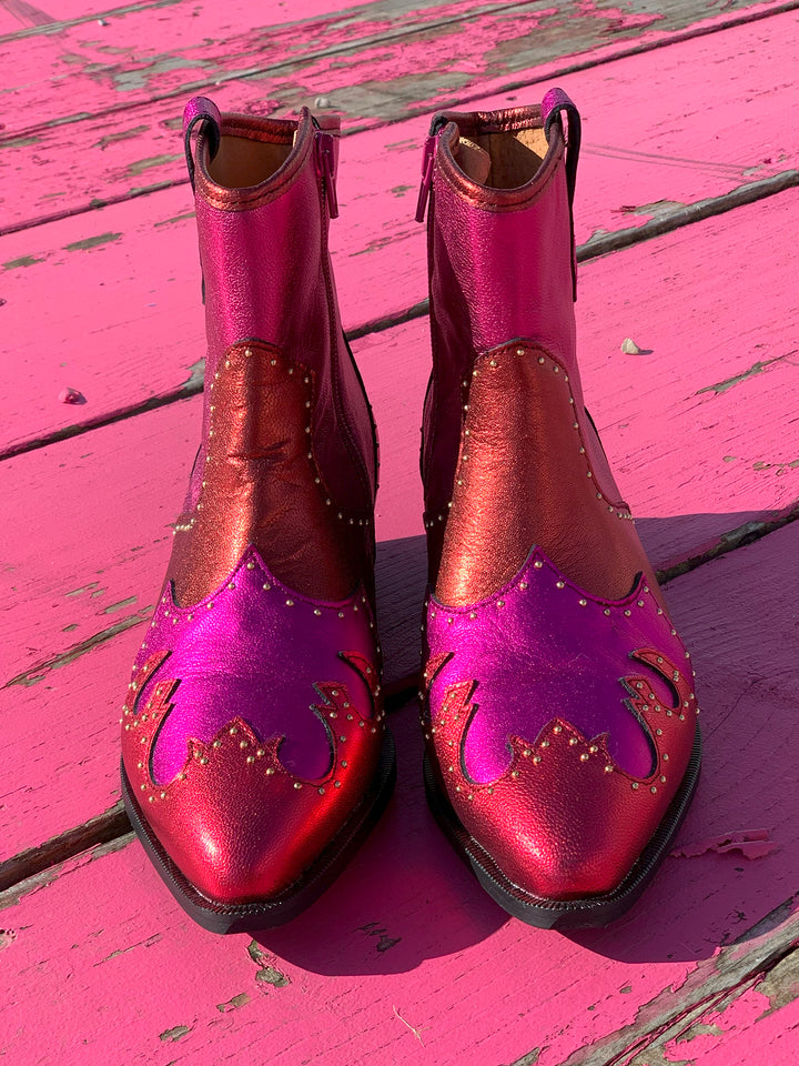 Westernstiefel Lyon Studs Rasberry