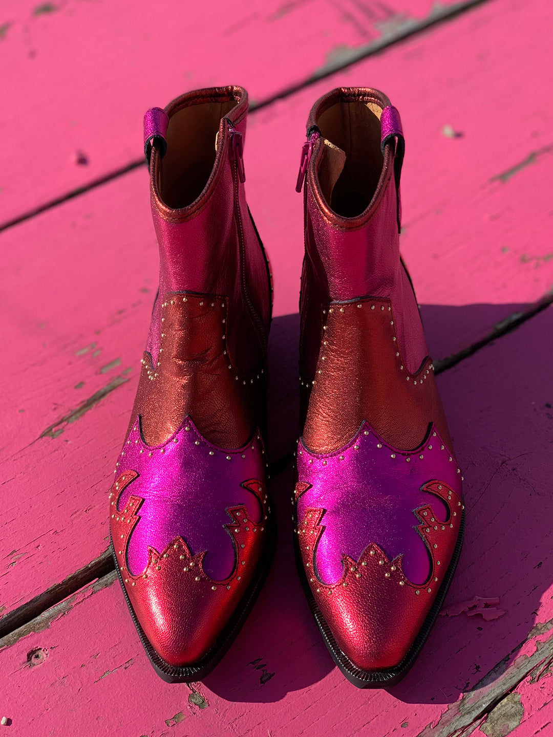 Westernstiefel Lyon Studs Rasberry