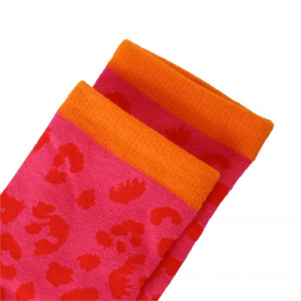 Socken Leo Pink Rot mit Leo Clutch