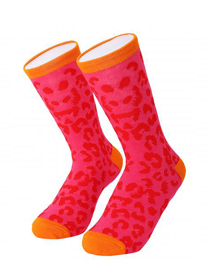 Socken Leo Pink Rot mit Leo Clutch